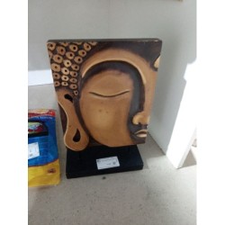 Tête bouddha carré sur socle 