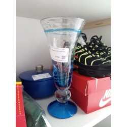 Coupe en verre soufflé bleu 