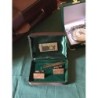 Ancien coffret complet bouton de machettes pince cravate plaqué or Laminor 