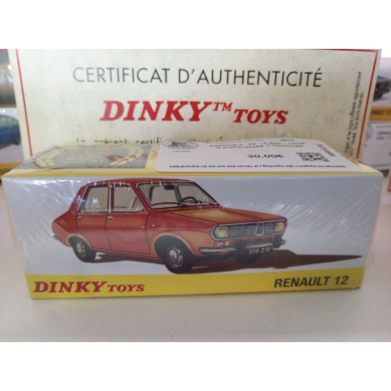 RENAULT  12 - 1:43e - certif d'authenticité + fascicule