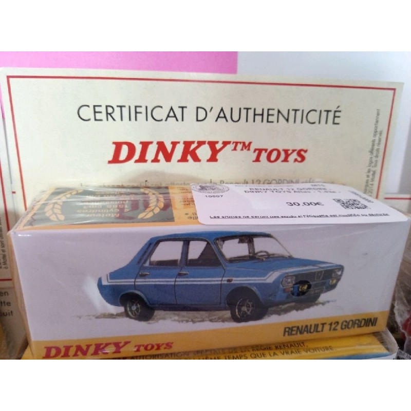 RENAULT 12 GORDINI - DINKY TOYS Atlas - 1:43e - avec certificat d'authenticité + fascicule 