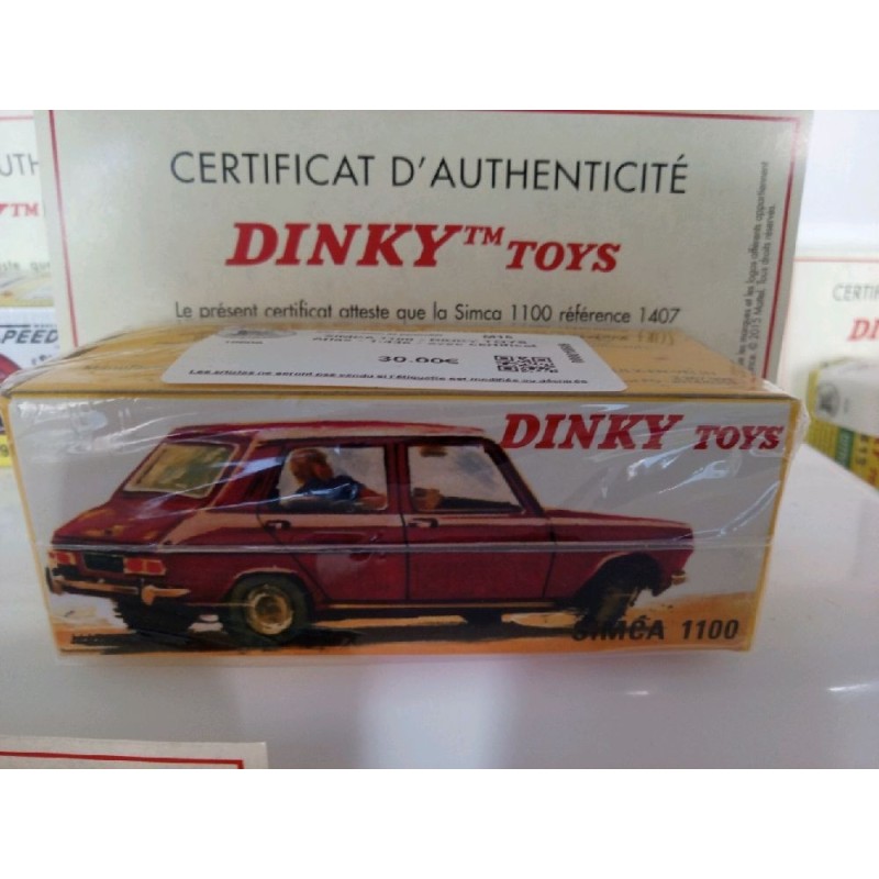 SIMCA 1100 - DINKY TOYS Atlas - 1:43e - avec certificat d'authenticité + fascicule 