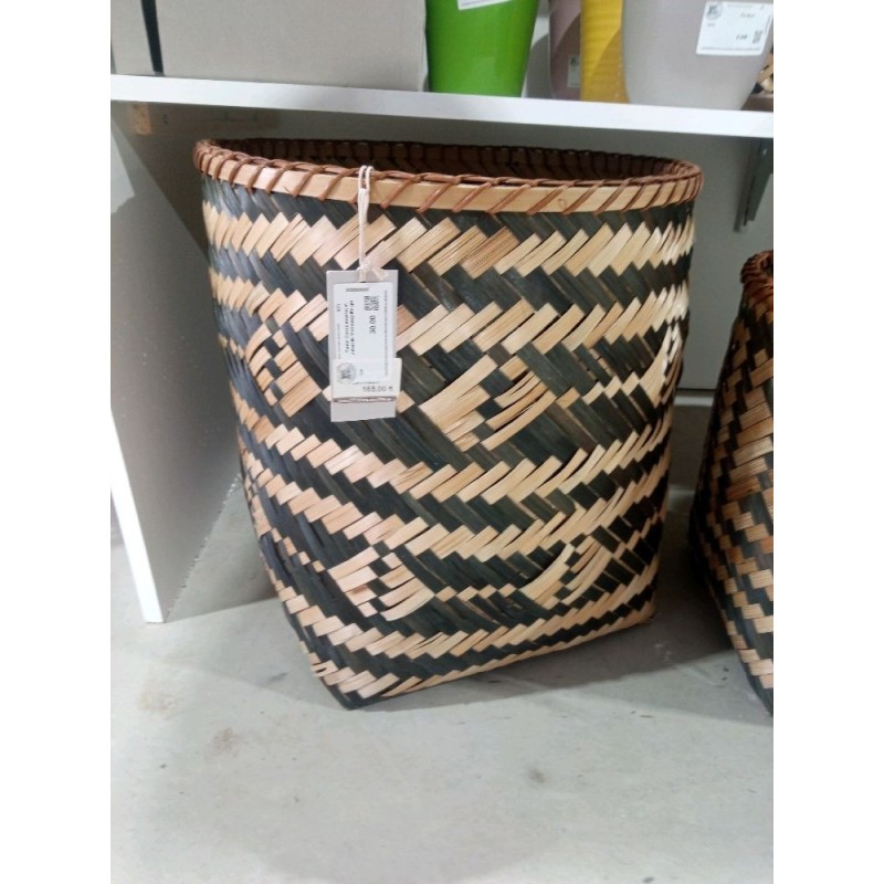 Panier tresse marron et naturelle bloomingville gm
