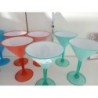 Lot de 6 verres à cocktails incassables pour extérieur vert/bleu et Rose/rouge 