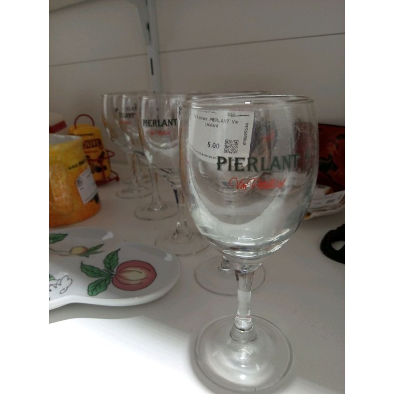 lot 6 verres  PIERLANT  Vin  pétillant 