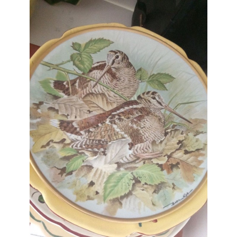 Assiette oiseaux sauvages signée Basil Ede