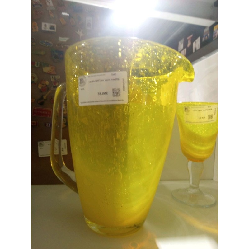 carafe BIOT en verre soufflé