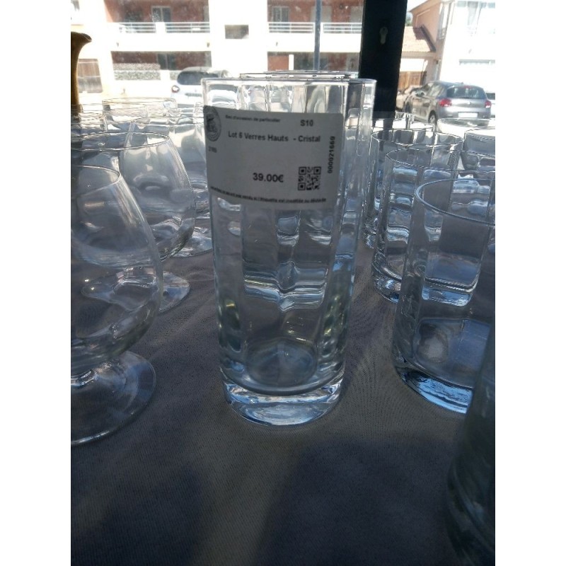Lot 6 Verres Hauts  - Cristal