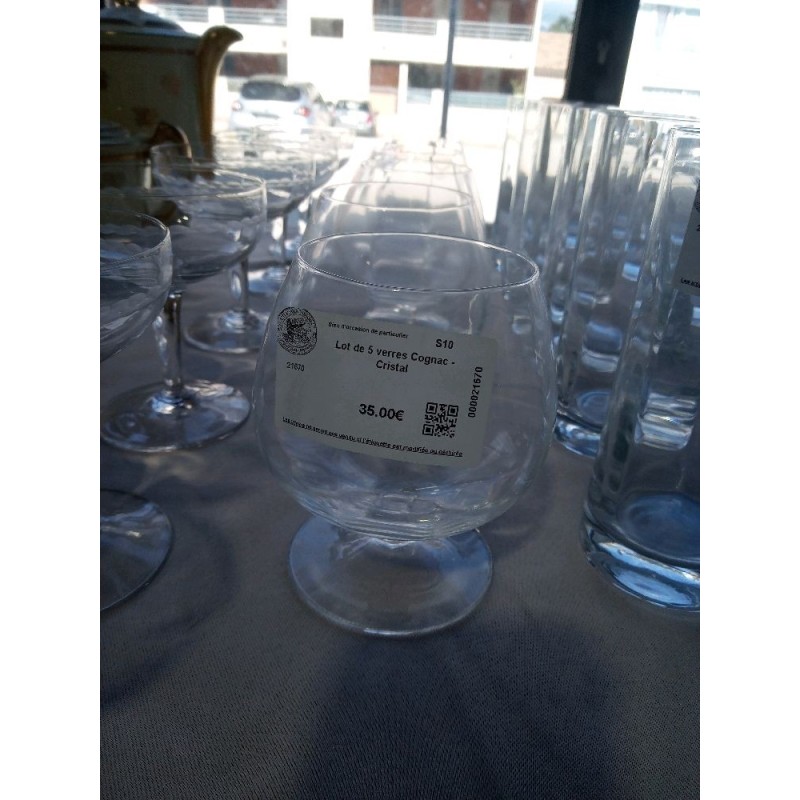 Lot de 5 verres Cognac - Cristal